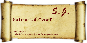 Spirer József névjegykártya